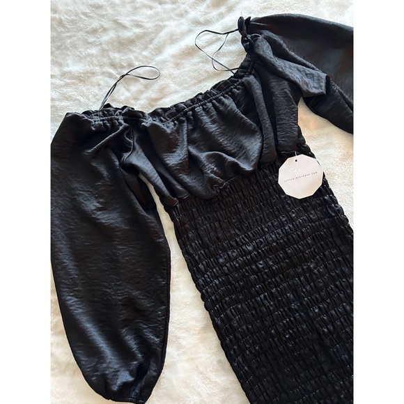 Outrageous Fortune shirred black midi dress - Picture 5 of 8